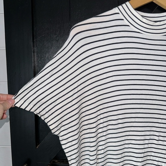 ASOS Just Female Nora Short Sleeve High Neck Ribbed Jersey Knit Minimalist Dress - Picture 7 of 15